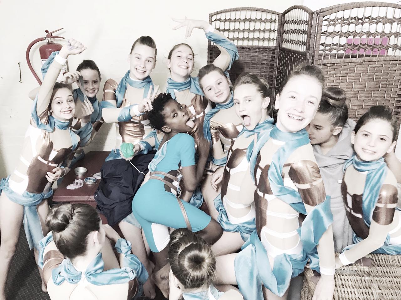 Outline Dance Centre - junior group turquoise trophies